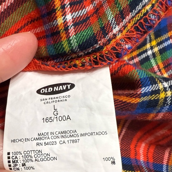 Old Navy Red Plaid Button Down Shirt - Picture 6 of 6